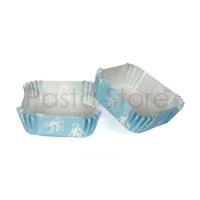 Mavi Fiyonk Kare CupCake Pet Kapsül 100 Adet 50x50 mm