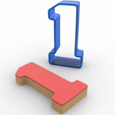 1 Rakamı Polikarbon Kopat Kurabiye Kalıbı