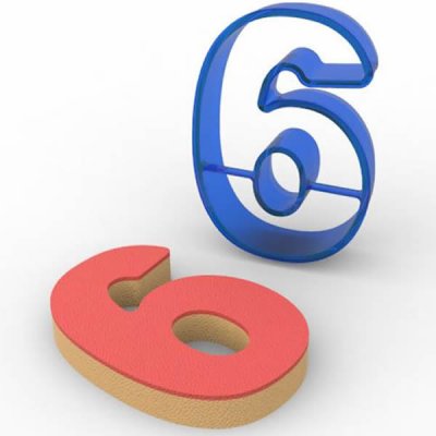 6 Rakamı Polikarbon Kopat Kurabiye Kalıbı