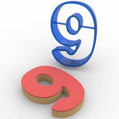 9 Rakamı Polikarbon Kopat Kurabiye Kalıbı