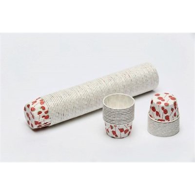 Çilek Desenli Cupcake Pet Kapsül 50 Adet