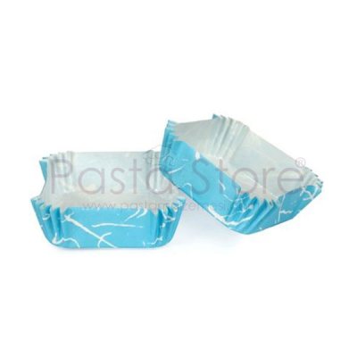 Mavi Dalga Kare CupCake Pet Kapsül 100 Adet 50x50 mm